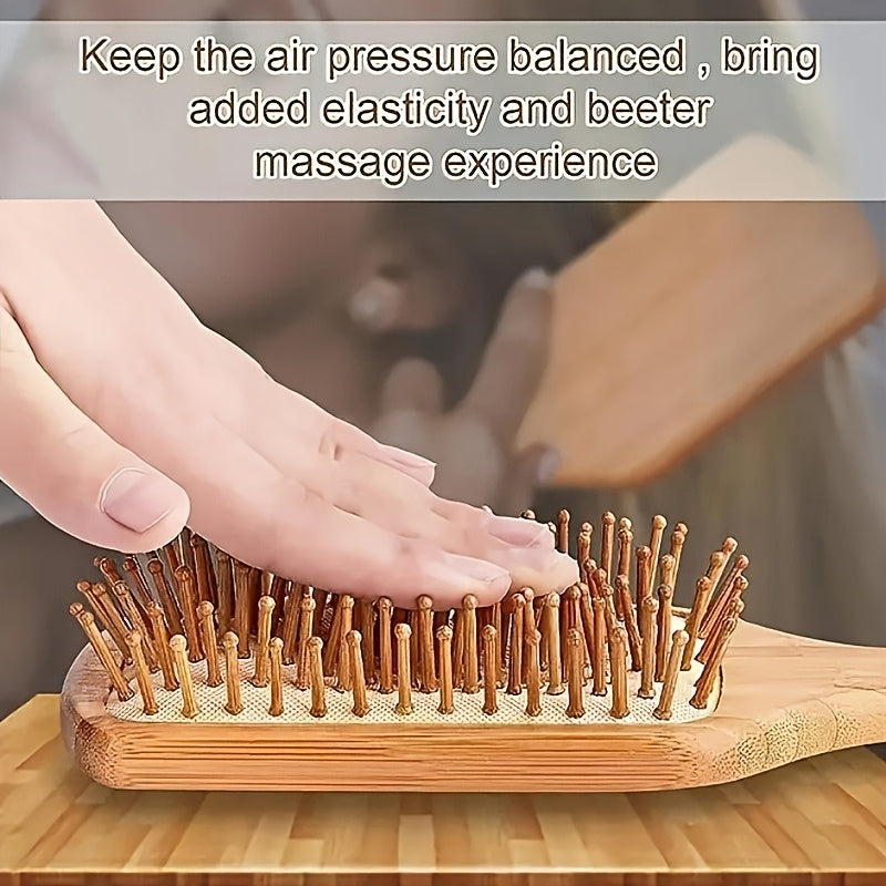 Bamboo Massage Brush – Gentle Detangle and Style Tool