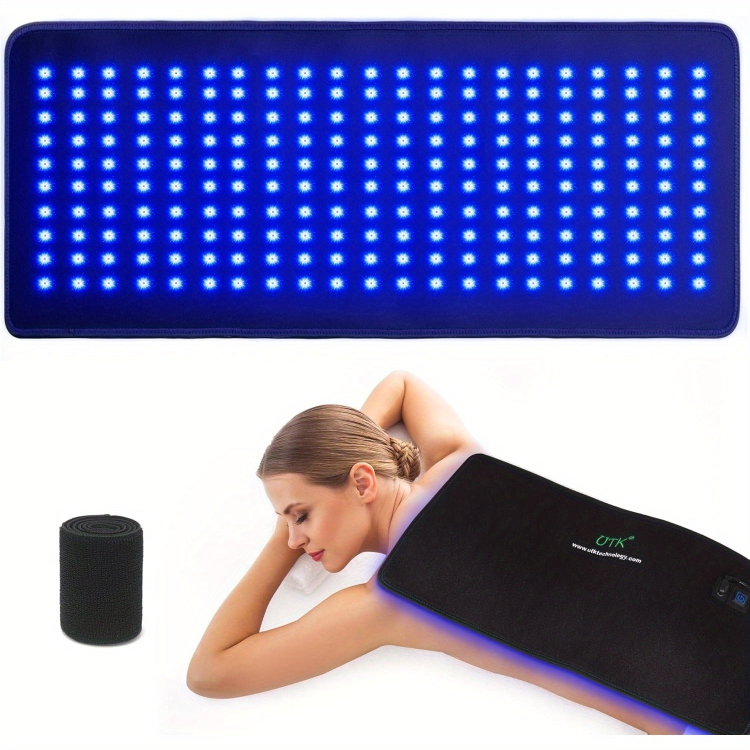 UTK Red Blue Light Relaxation Pad, 210 LED Mat, Large Wrap