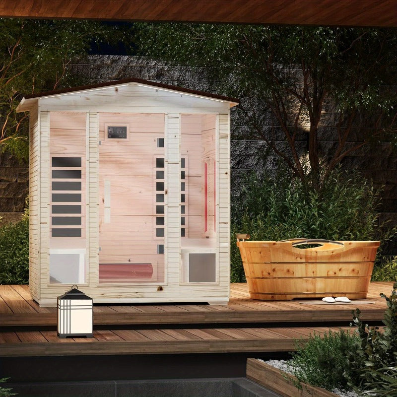 4-Person Infrared Sauna with Fast Heating & Speakers