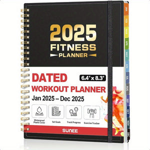 2025 Fitness Journal Planner, Exercise Tracker for Men & Women