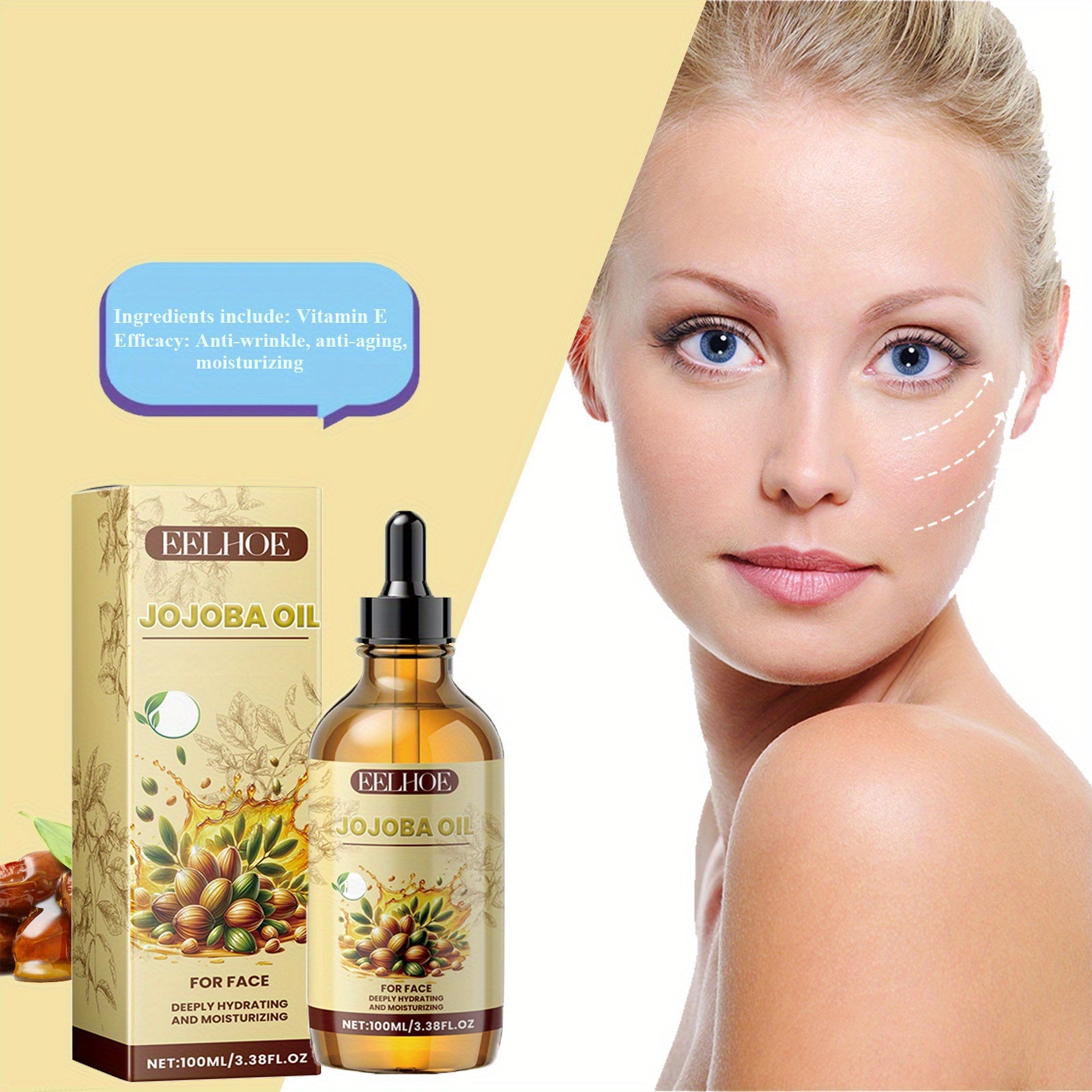 2-Pack 100ml Natural Face Oil for Skin, Body & Hair Care