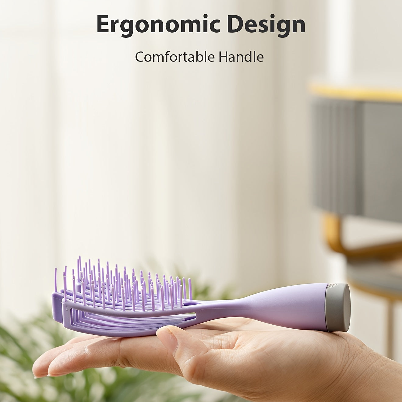 Scalp Massage Comb Brush – Soft Portable No-Knot Detangler