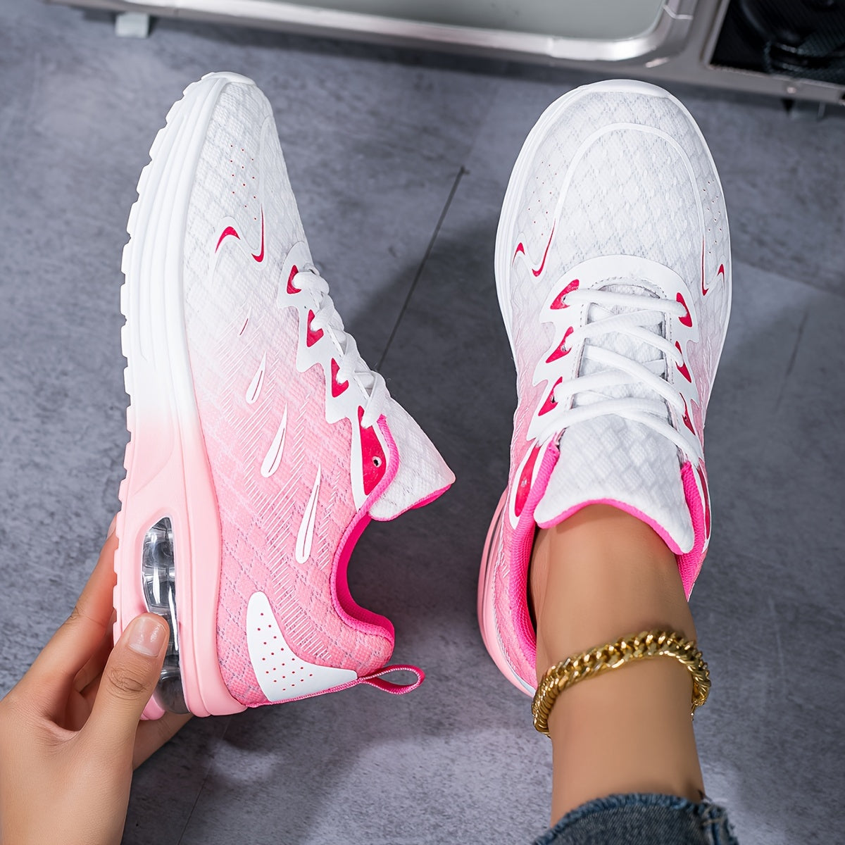 Women's Orthopedic Sneakers, Lightweight, Non-Slip, Breathable, Gradient-Effect w/ Air Unit