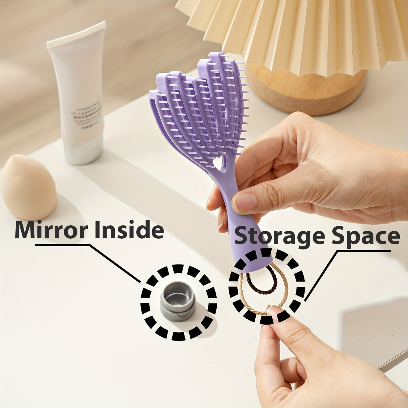 Scalp Massage Comb Brush – Soft Portable No-Knot Detangler