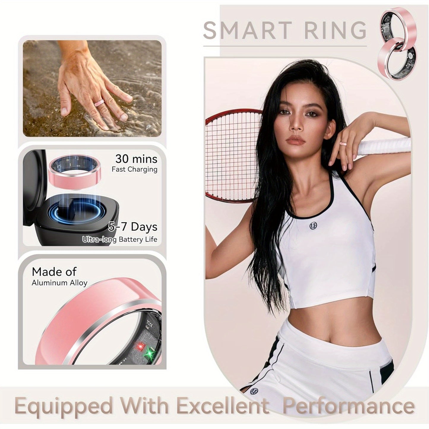 Smart Fitness Ring – No Subscription, Pedometer for iOS Android