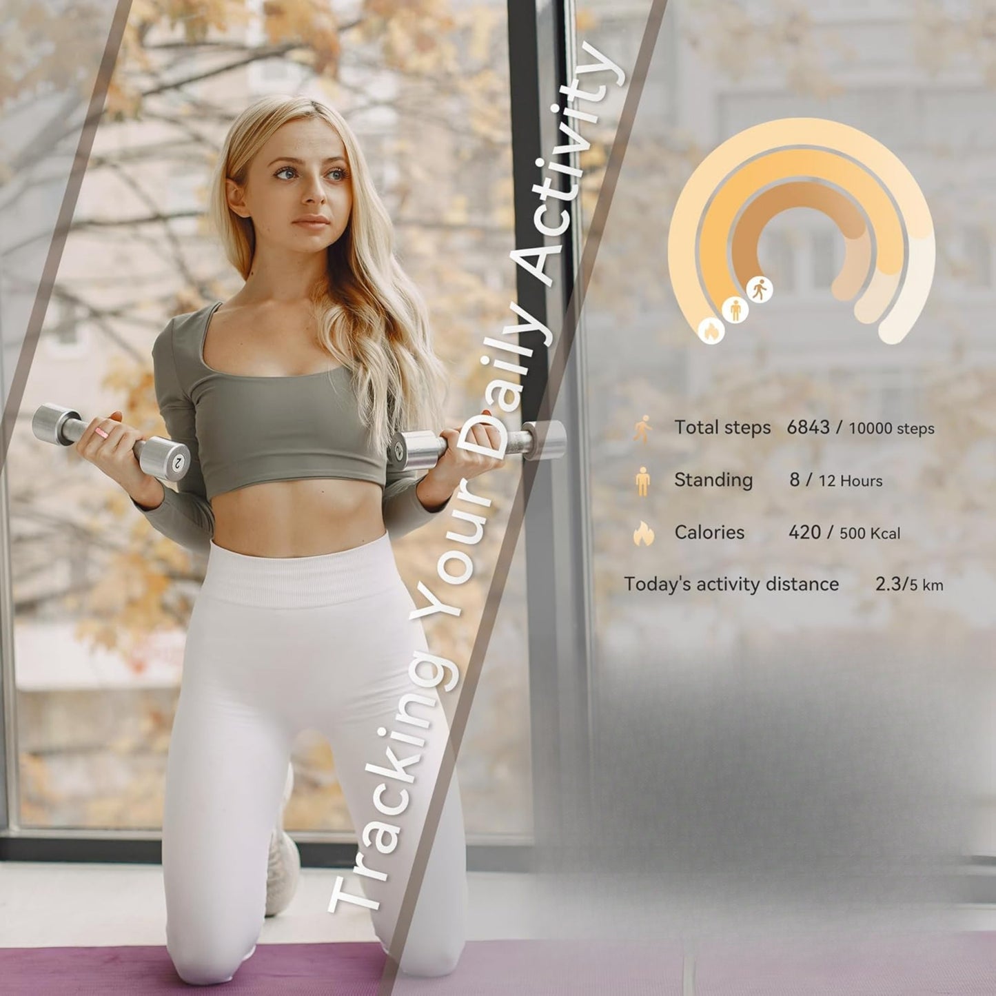 Smart Fitness Ring – No Subscription, Pedometer for iOS Android