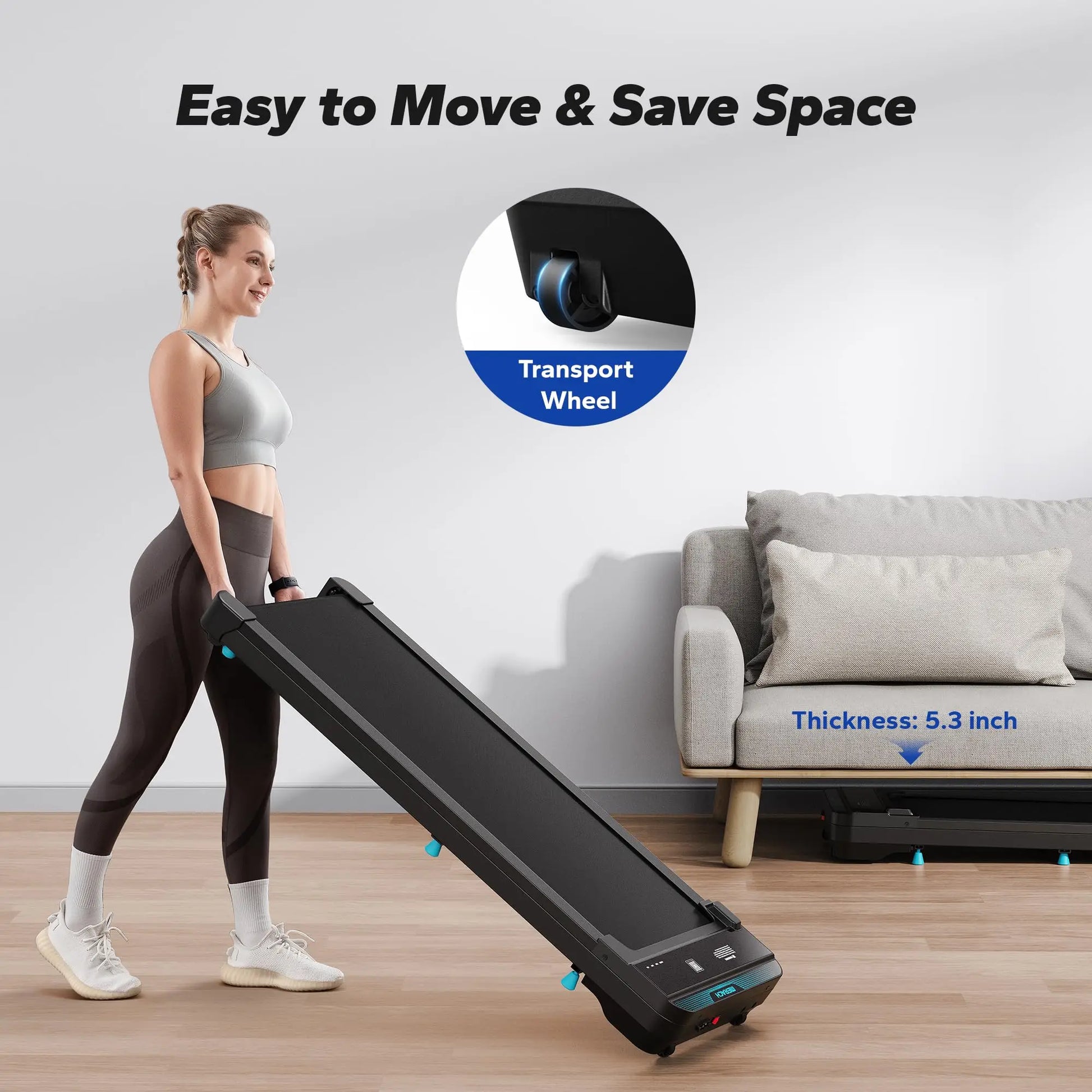 Compact Walking Treadmill - Portable, Remote Control