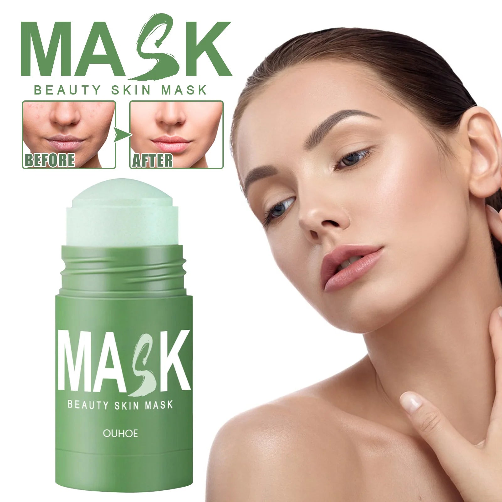 Green Tea Clay Mask Deep Clean Oil Control Hydrate Moisturizing Skin Care Treatment