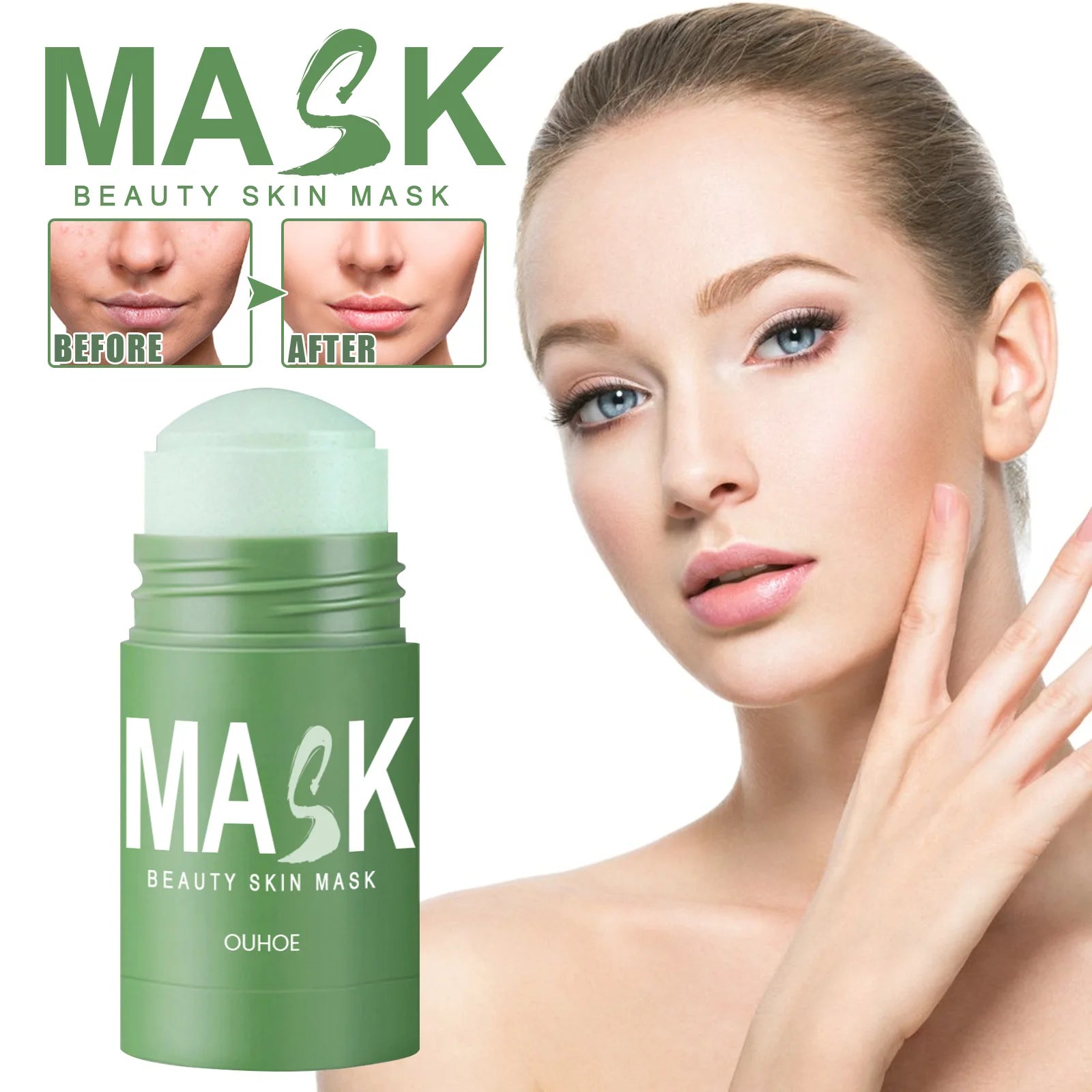 Green Tea Clay Mask Deep Clean Oil Control Hydrate Moisturizing Skin Care Treatment