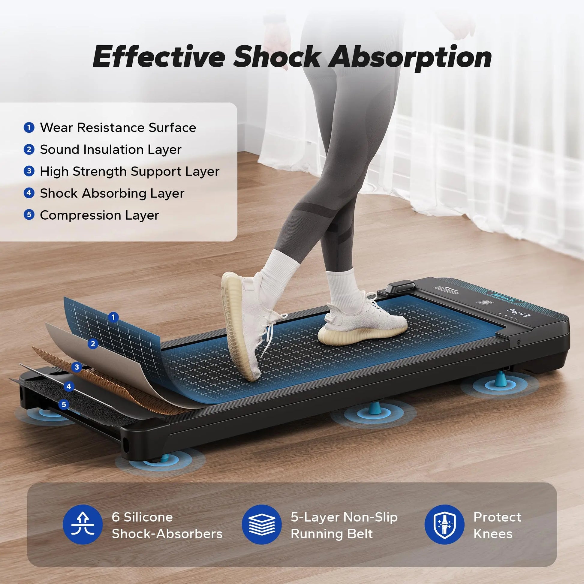 Compact Walking Treadmill - Portable, Remote Control
