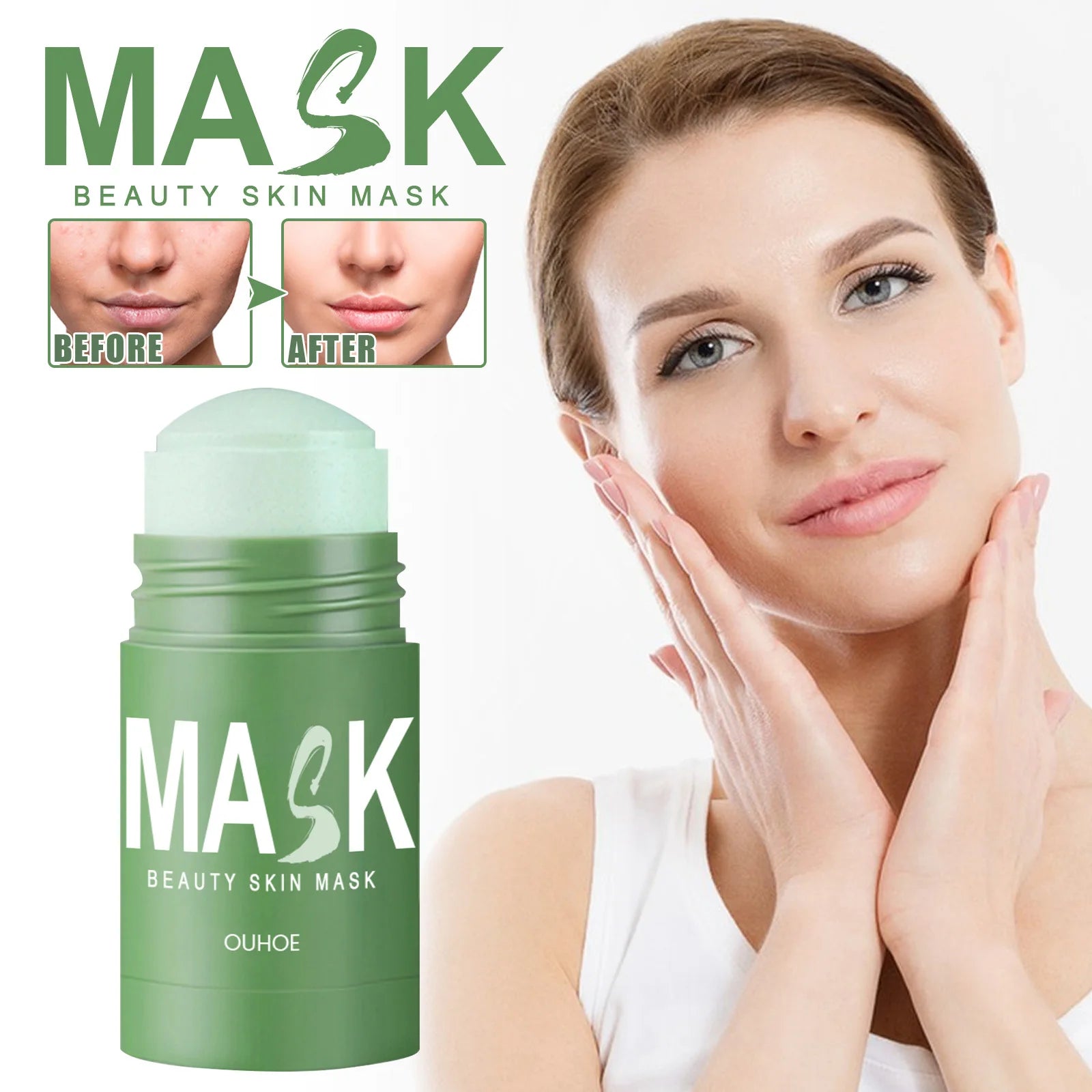 Green Tea Clay Mask Deep Clean Oil Control Hydrate Moisturizing Skin Care Treatment