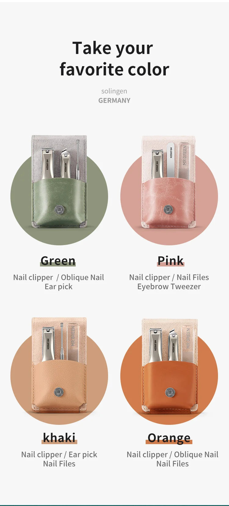 MR.GREEN Colorful Manicure Set Surgical Nail Clippers Kit