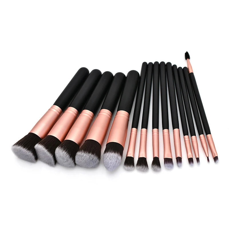 14 Piece Makeup Brush Set with Free Sponge Soft Beginner Friendly