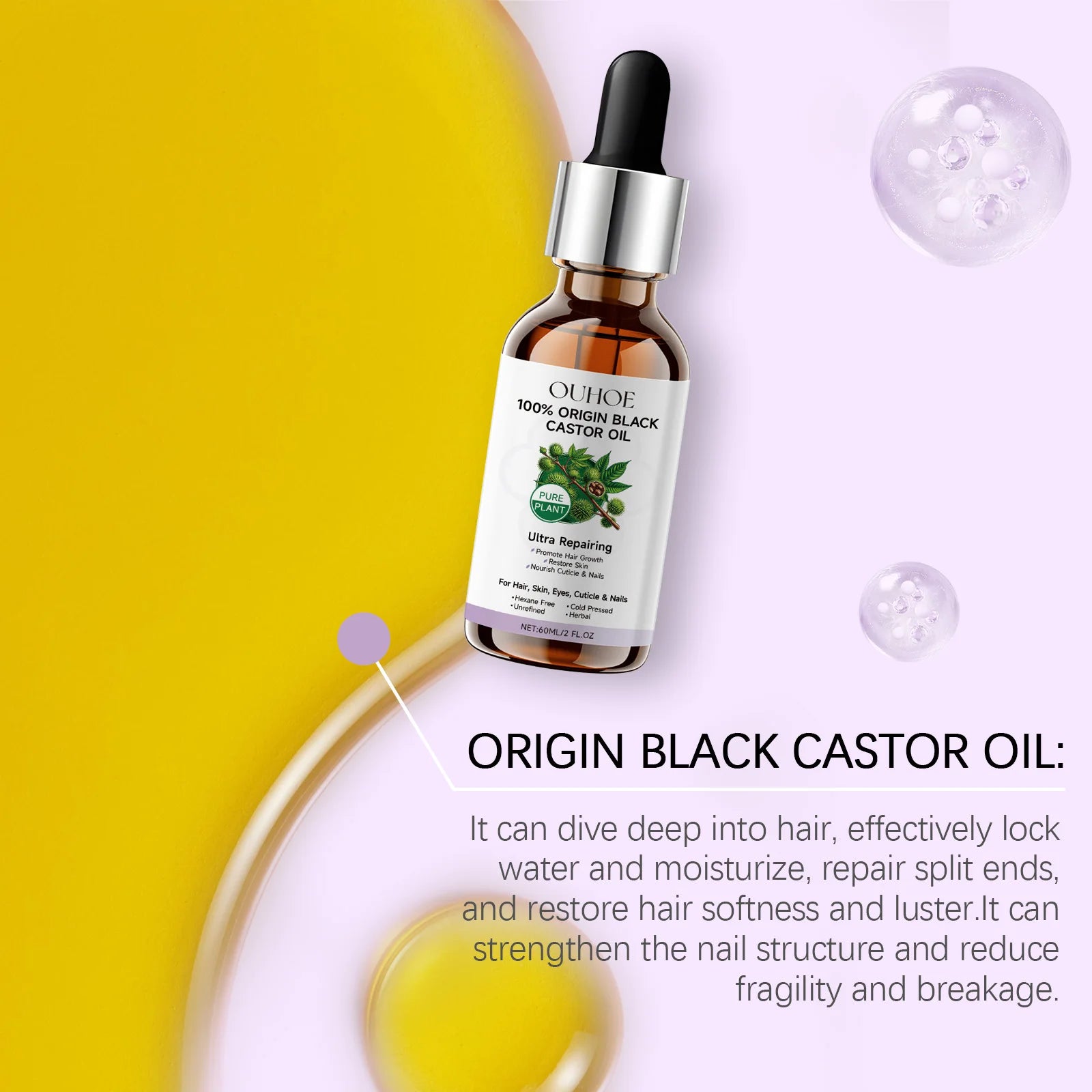 Black Castor Oil – Smooth Hair & Lash/Body Care Oil
