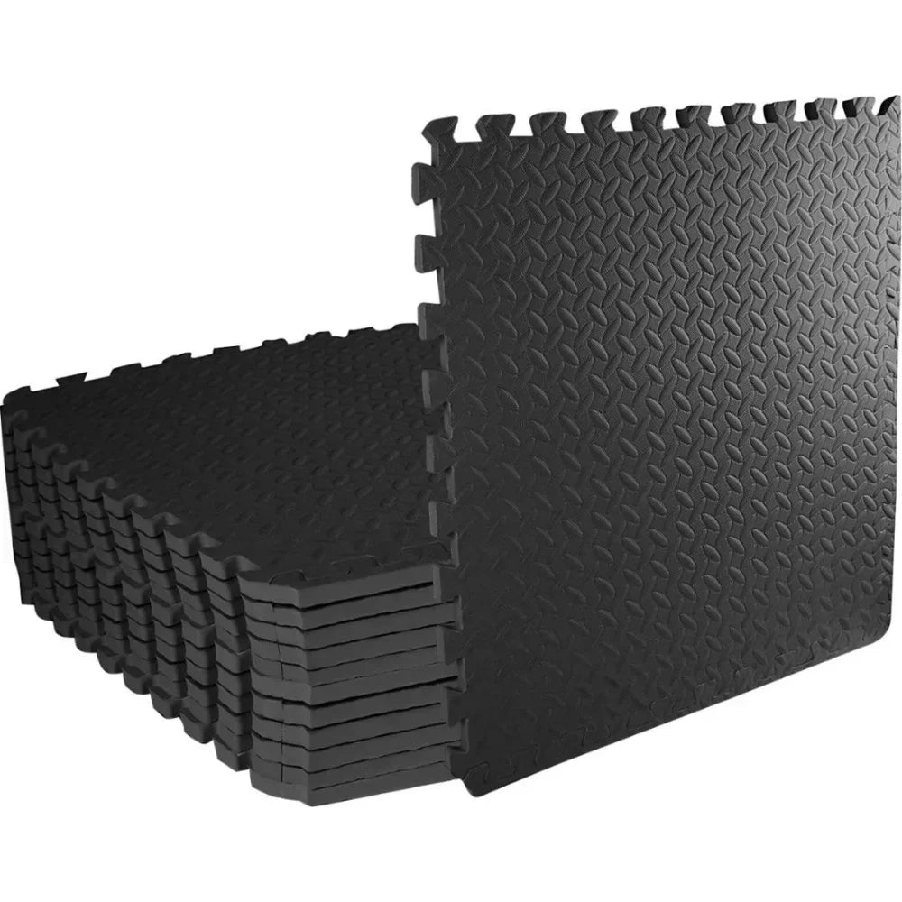 48' Gym Flooring Exercise Mats - Black