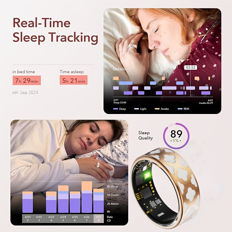Rose Gold Smart Ring – Fitness and Sleep Tracker App