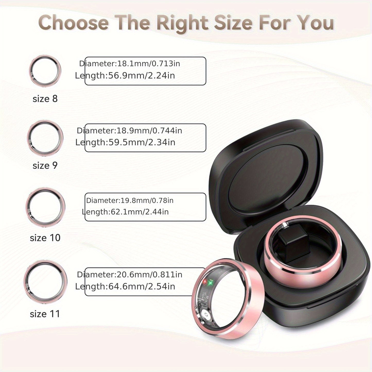 Smart Fitness Ring – No Subscription, Pedometer for iOS Android