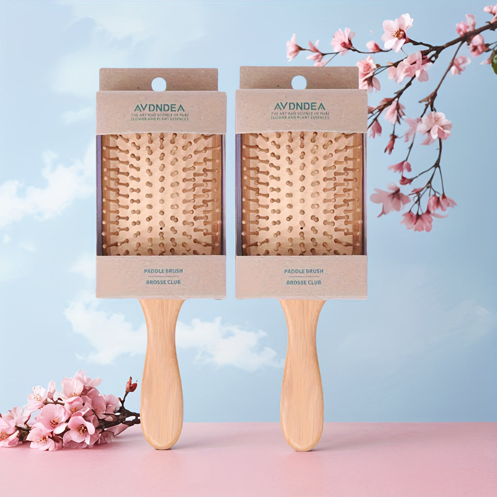 Bamboo Massage Brush – Gentle Detangle and Style Tool