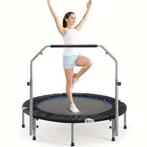 40/48" Foldable Fitness Trampoline with Handle, 330lb Capacity