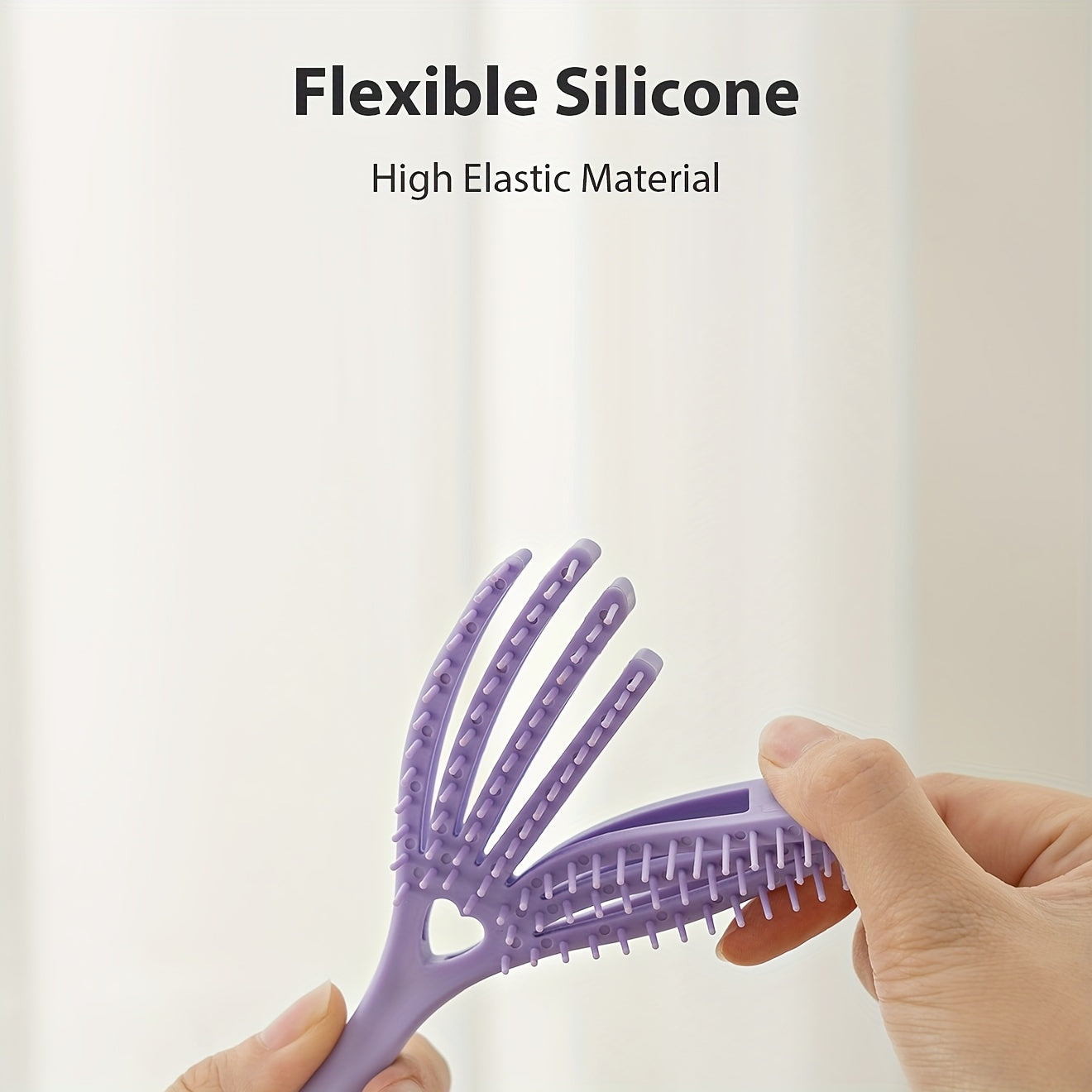 Scalp Massage Comb Brush – Soft Portable No-Knot Detangler