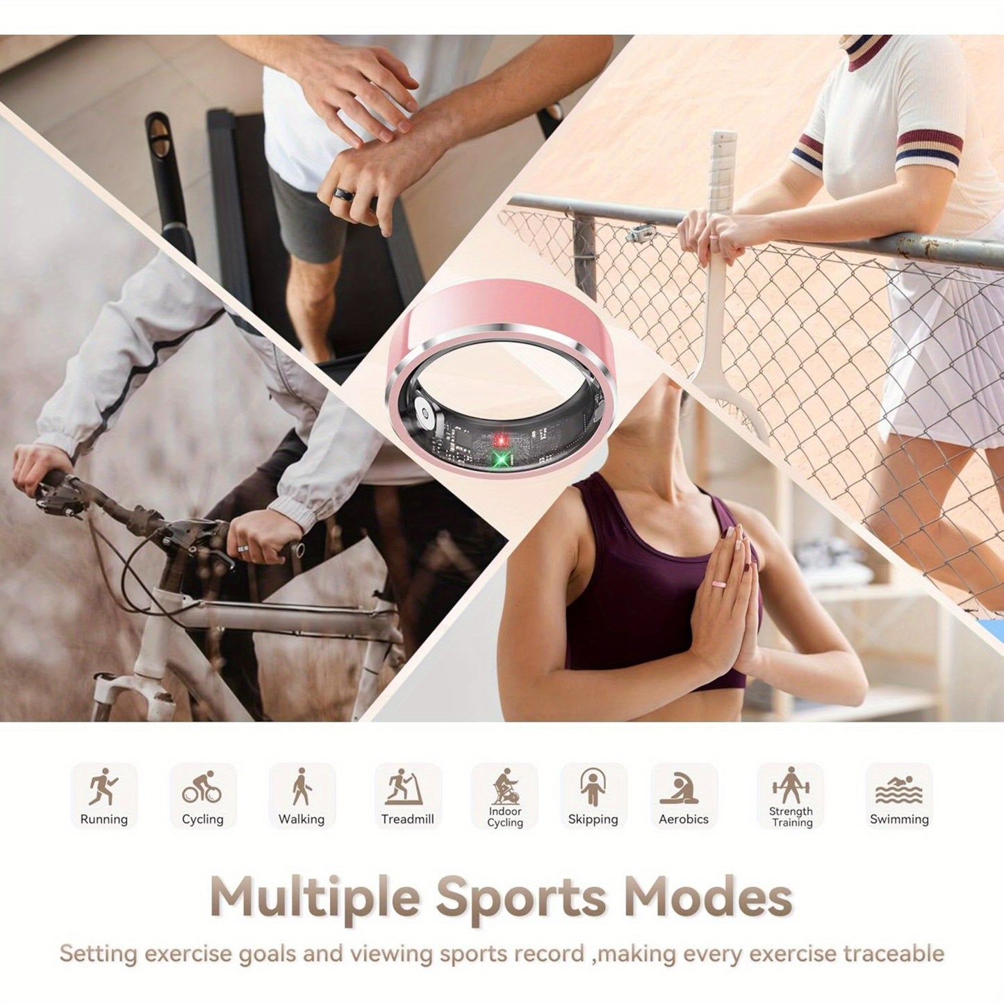 Smart Fitness Ring – No Subscription, Pedometer for iOS Android