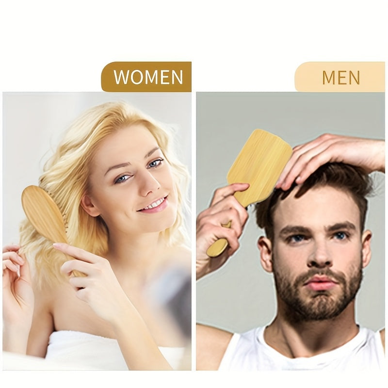 Bamboo Massage Brush – Gentle Detangle and Style Tool