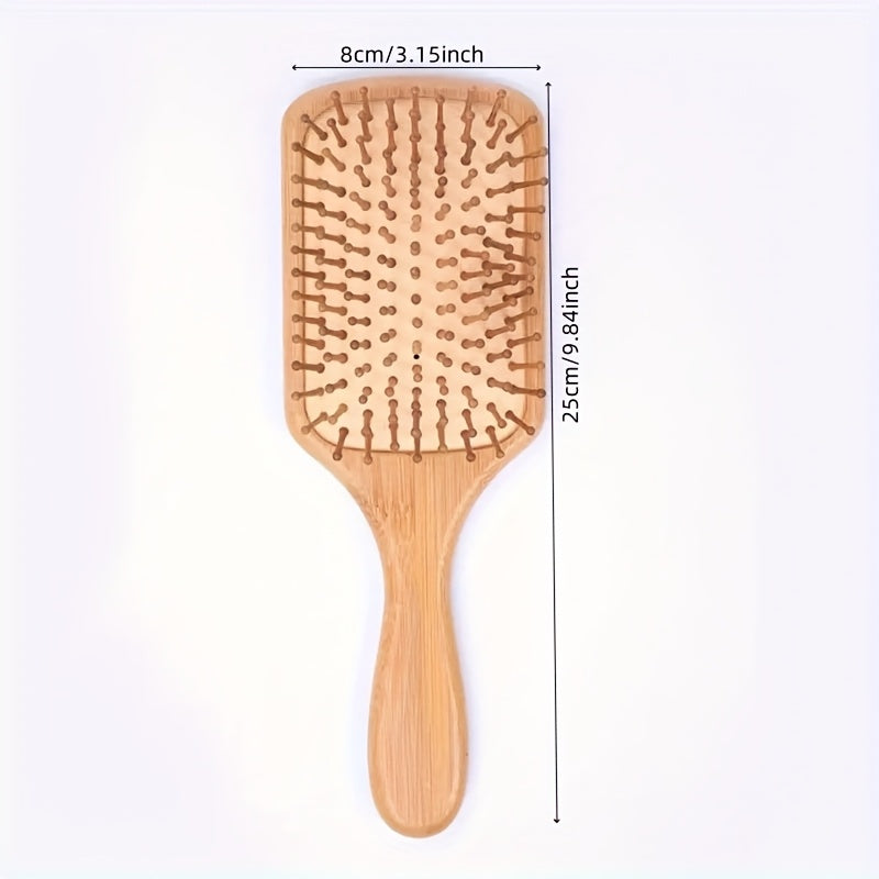 Bamboo Massage Brush – Gentle Detangle and Style Tool