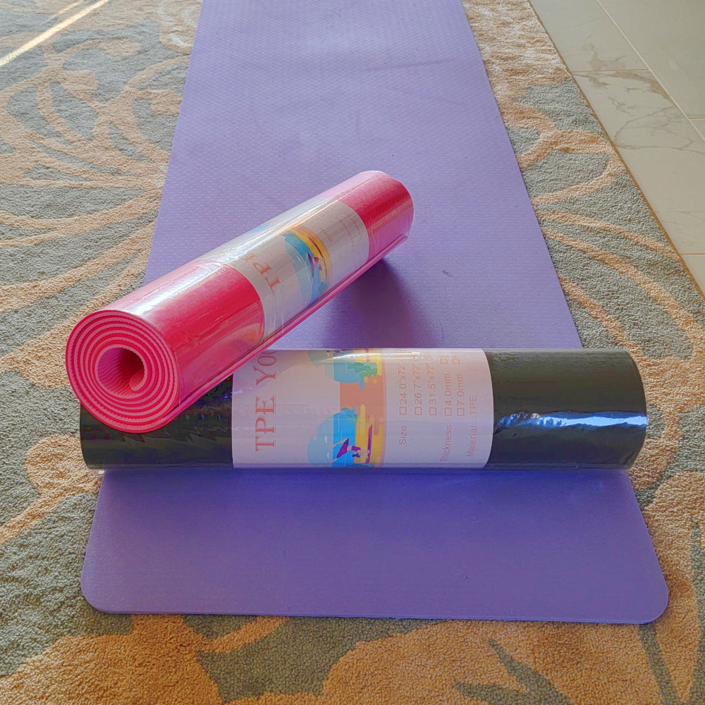 Premium TPE Yoga Mat, 6mm Thick, Reversible & Durable