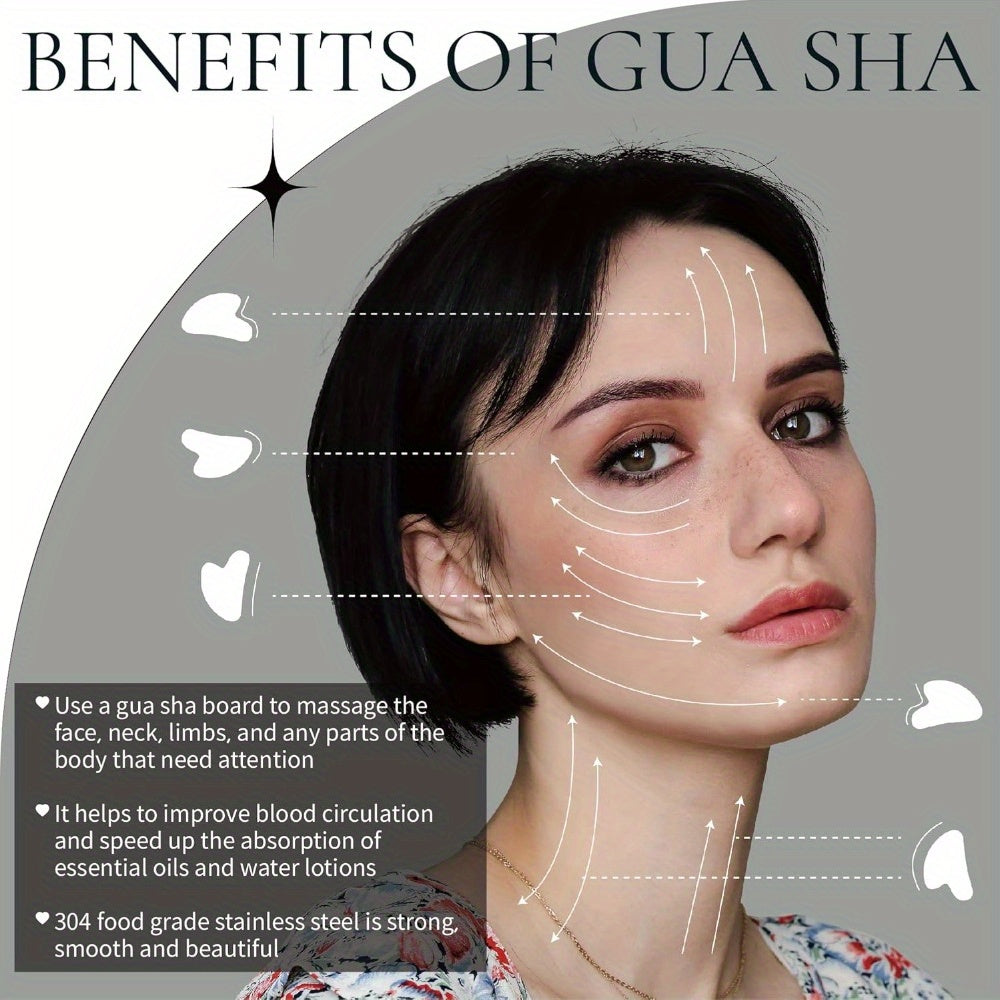 Facial Massage Ice Roller Set, 3-Piece Gua Sha & Cooling Tool