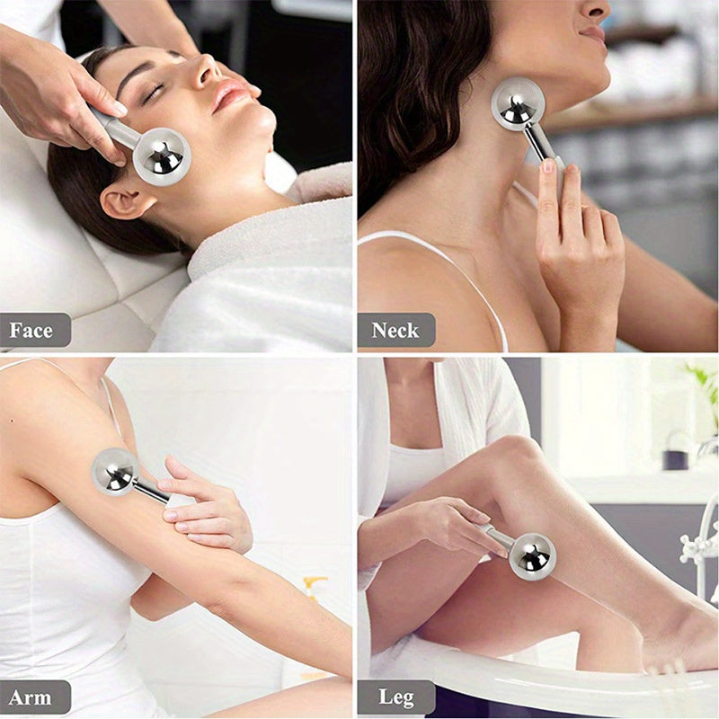 Facial Massage Ice Roller Set, 3-Piece Gua Sha & Cooling Tool
