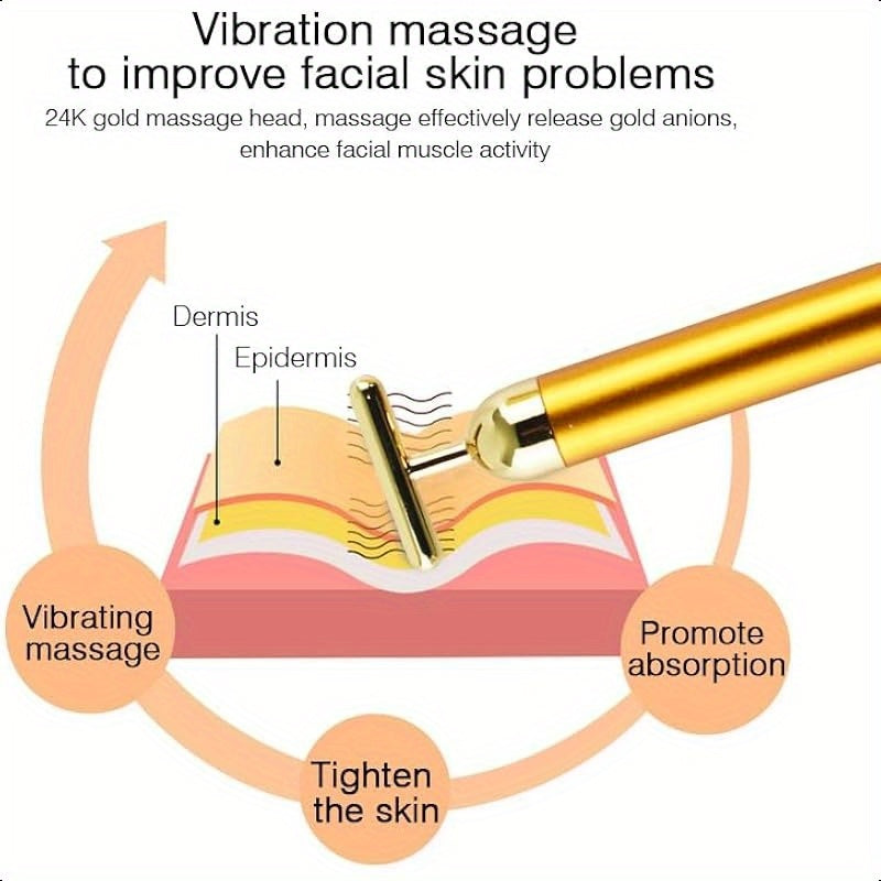 Murakon 24K Gold Plated T-Shape Facial Massage Tool