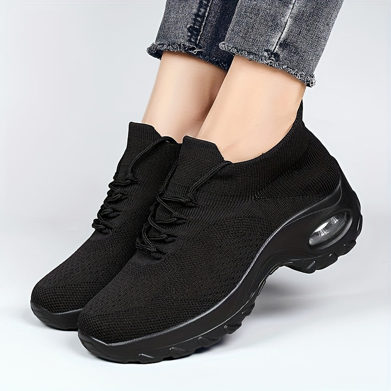 2025 Casual Flyknit Mesh Air Cushion Running Shoes, Lightweight & Anti-Slip