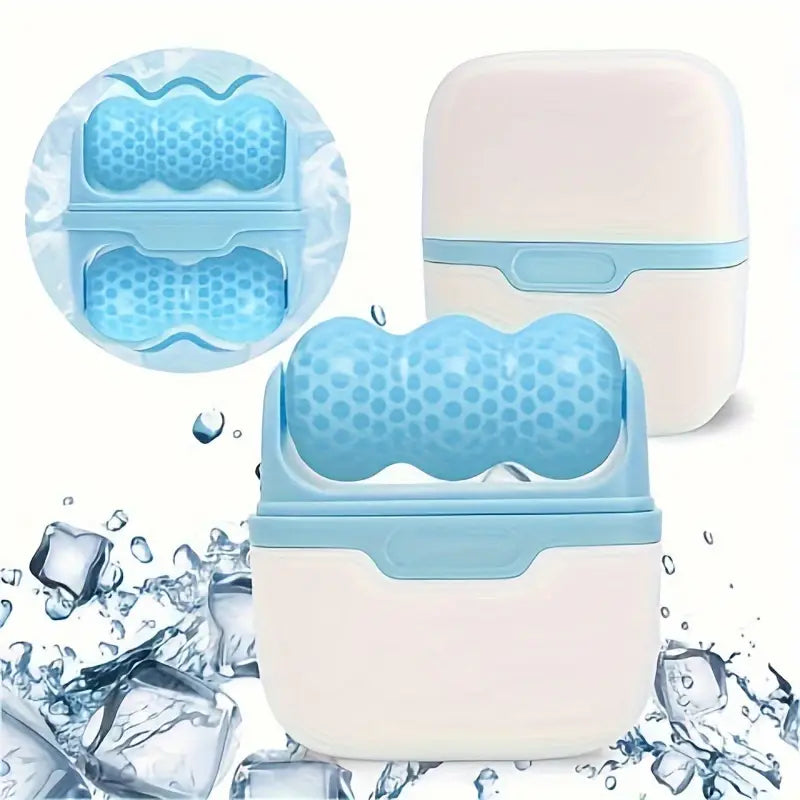 S30 Double Roller Facial Ice Compress - Mini Beauty Device, Leak-Proof Reusable Design, Reduces Puffiness & Tightens Pores, Gentle Massage Tool - Daily