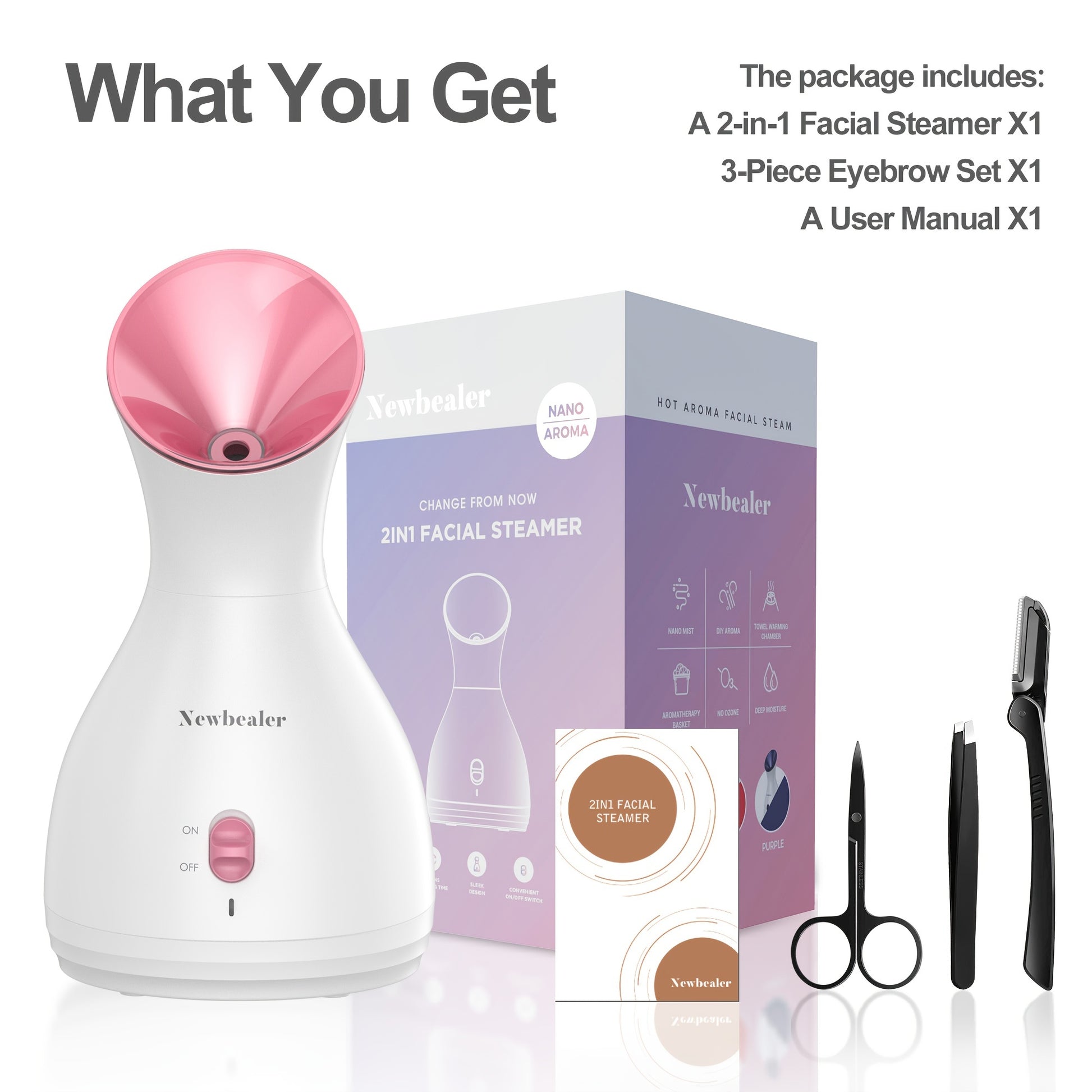 Nano Ionic Facial Steamer - Deep Cleansing Mist, Home SPA