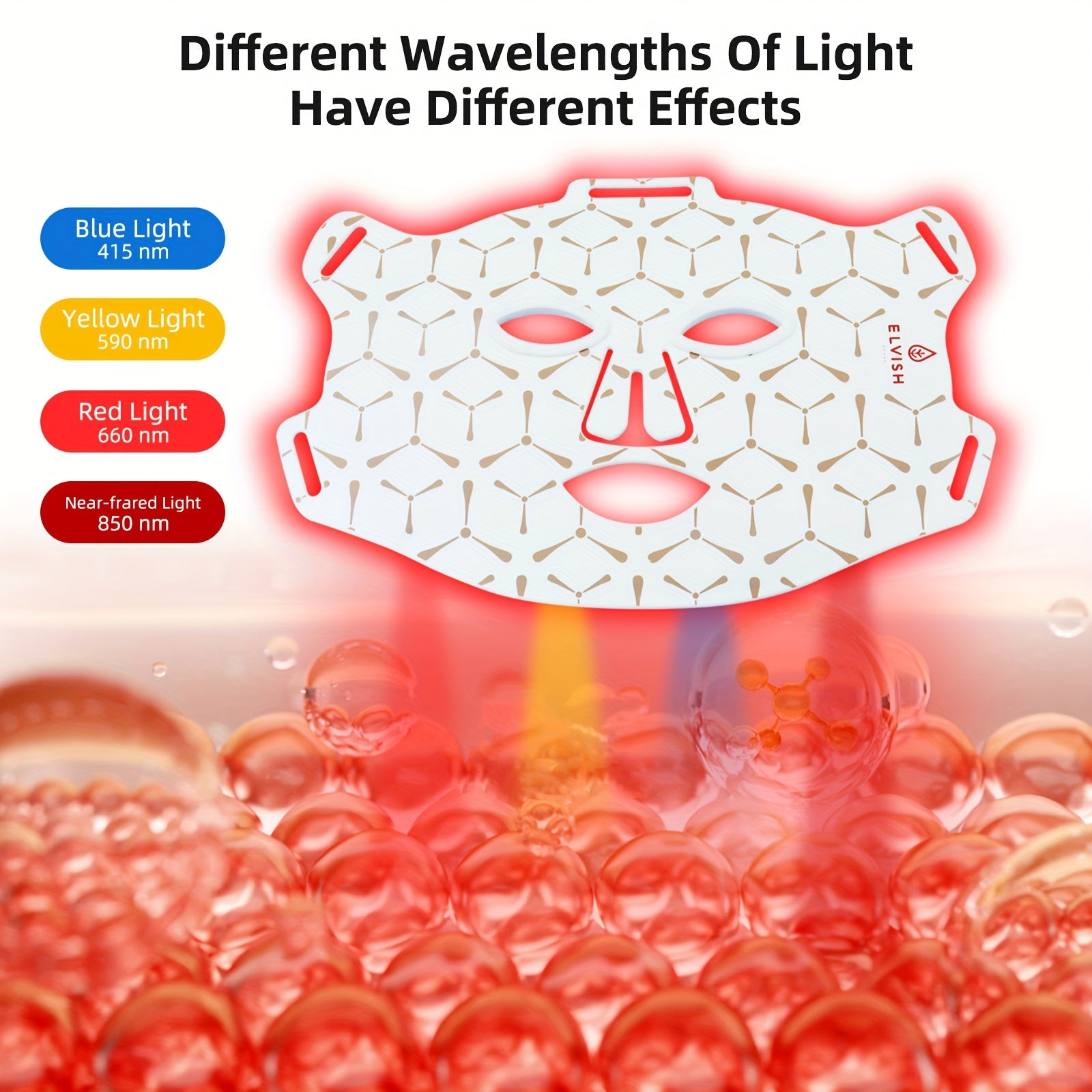 Escfu LED Facial Mask – Red Light, USB Rechargeable, Giftable