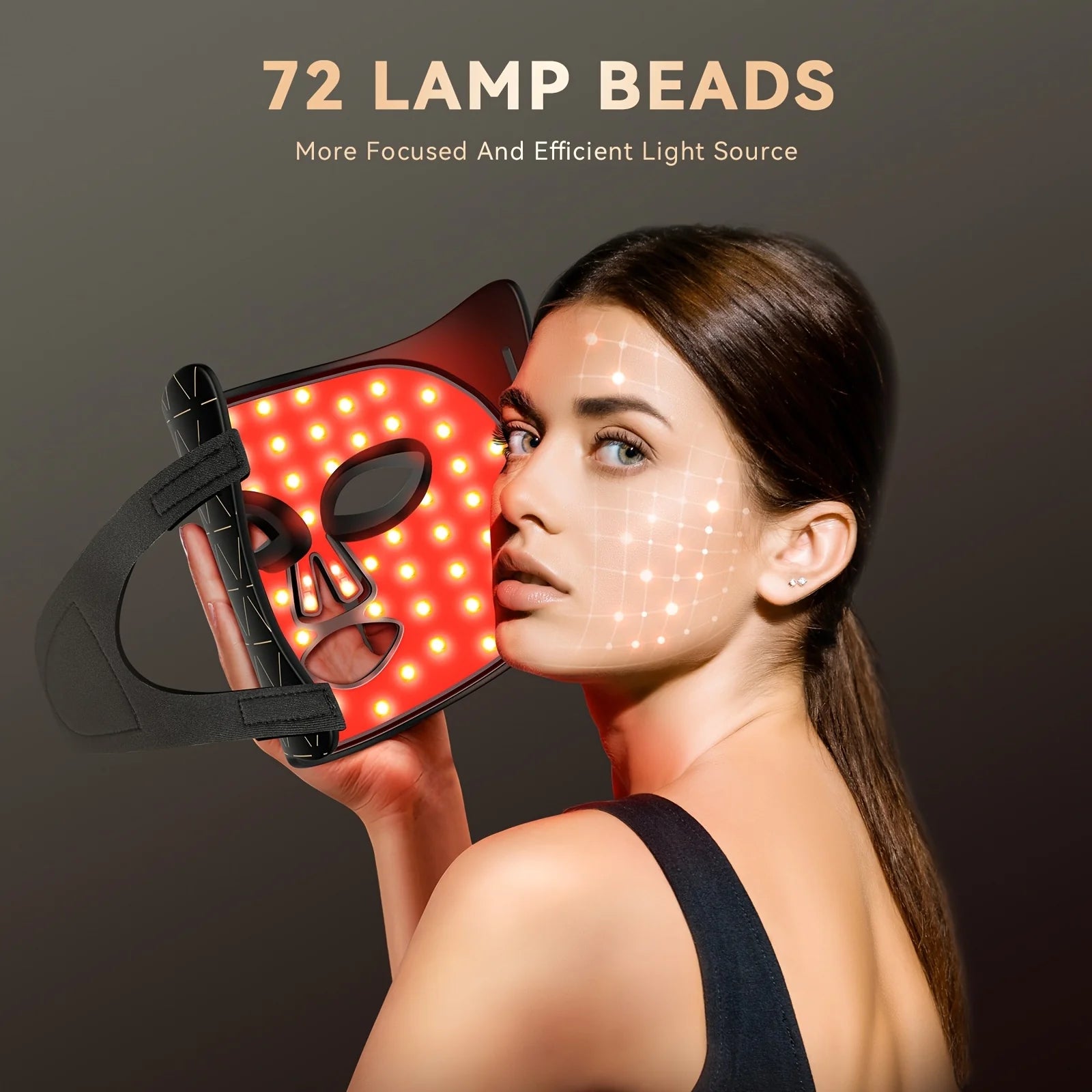 LED Facial And Neck Mask With Red Light Therapy For Home Use