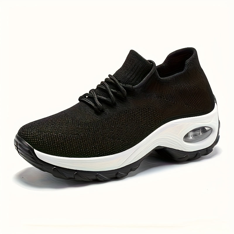 2025 Casual Flyknit Mesh Air Cushion Running Shoes, Lightweight & Anti-Slip