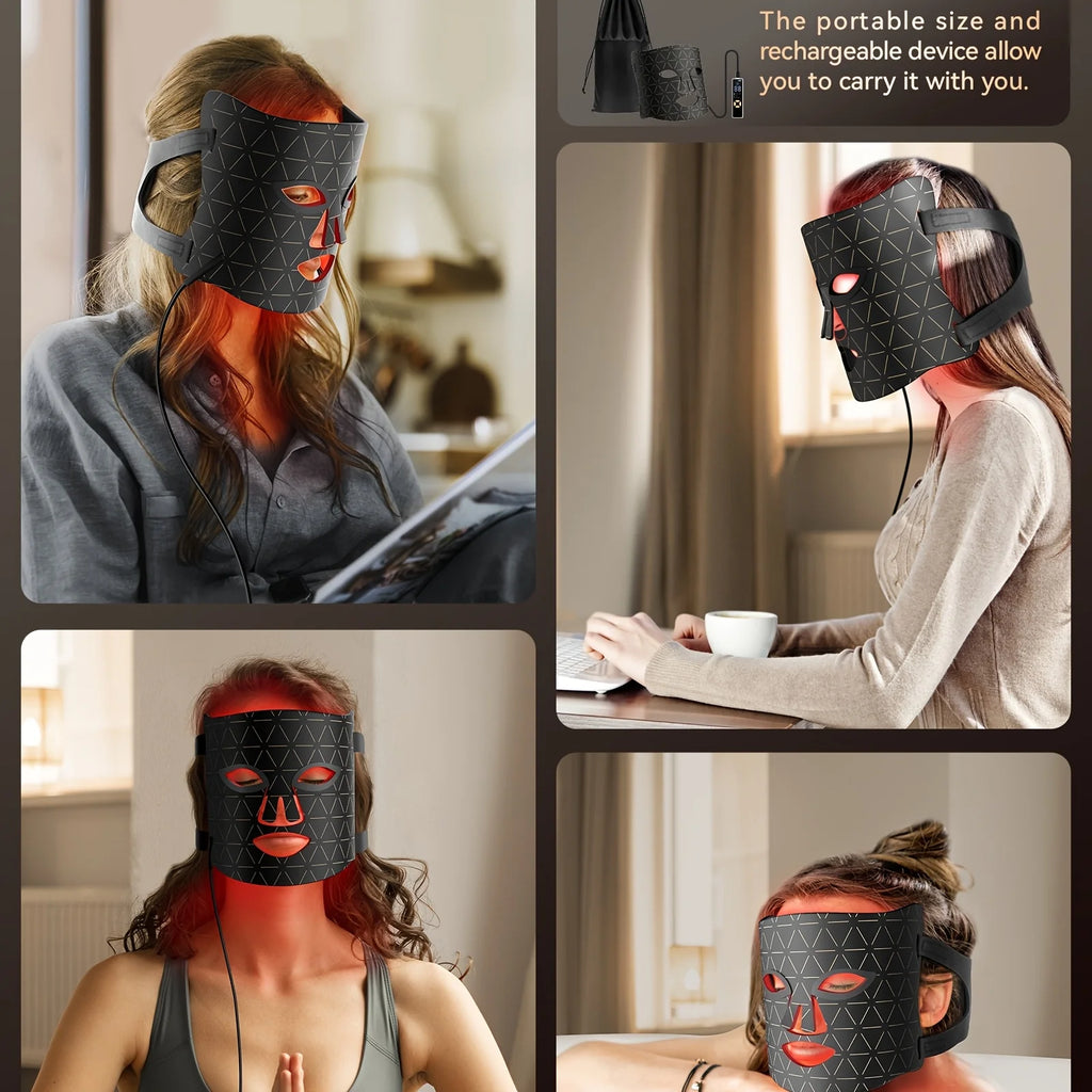LED Facial And Neck Mask With Red Light Therapy For Home Use
