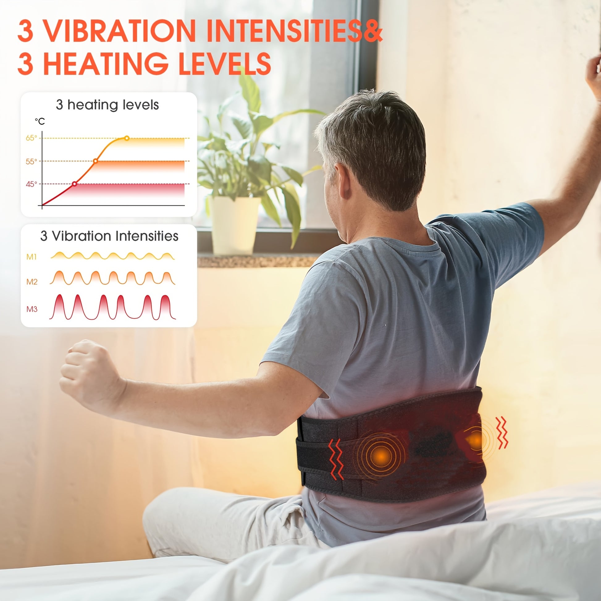 Cordless Heating Massager Wrap - Rechargeable, Back Support