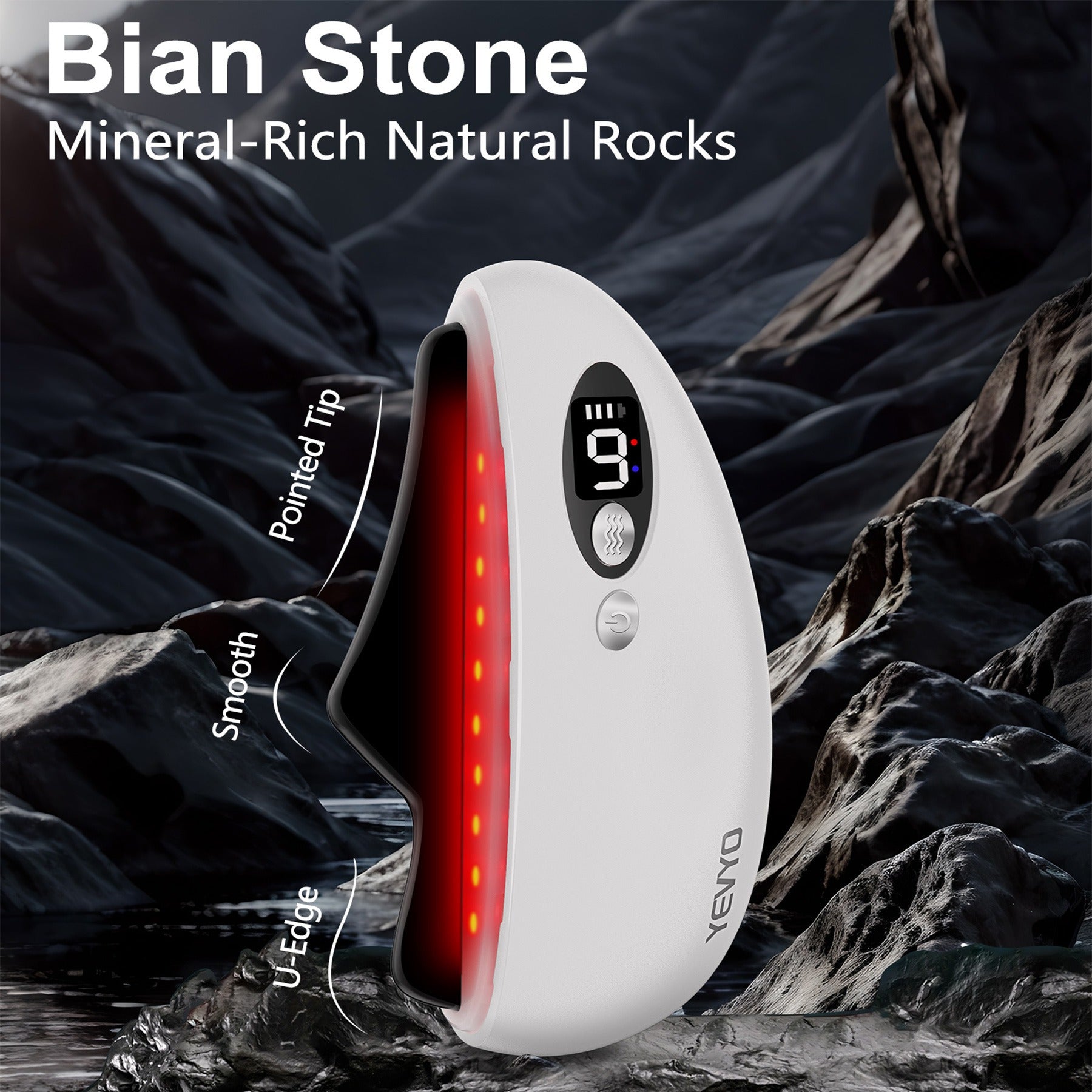 Black Obsidian Electric Gua Sha – Heated LED Massager