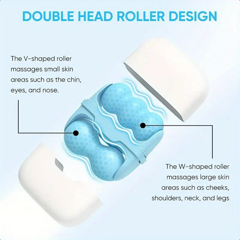 S30 Double Roller Facial Ice Compress - Mini Beauty Device, Leak-Proof Reusable Design, Reduces Puffiness & Tightens Pores, Gentle Massage Tool - Daily