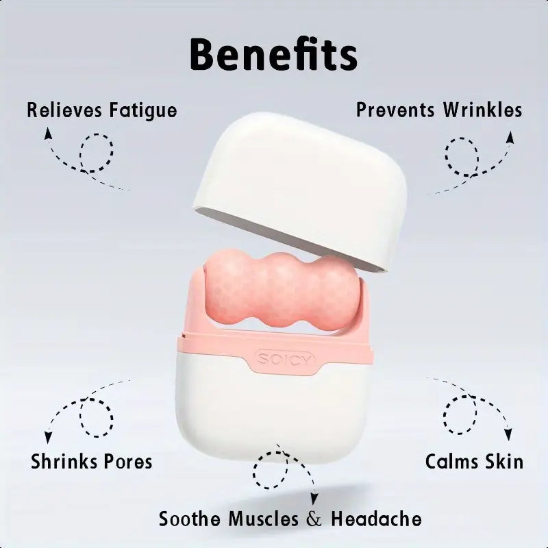 S30 Double Roller Facial Ice Compress - Mini Beauty Device, Leak-Proof Reusable Design, Reduces Puffiness & Tightens Pores, Gentle Massage Tool - Daily