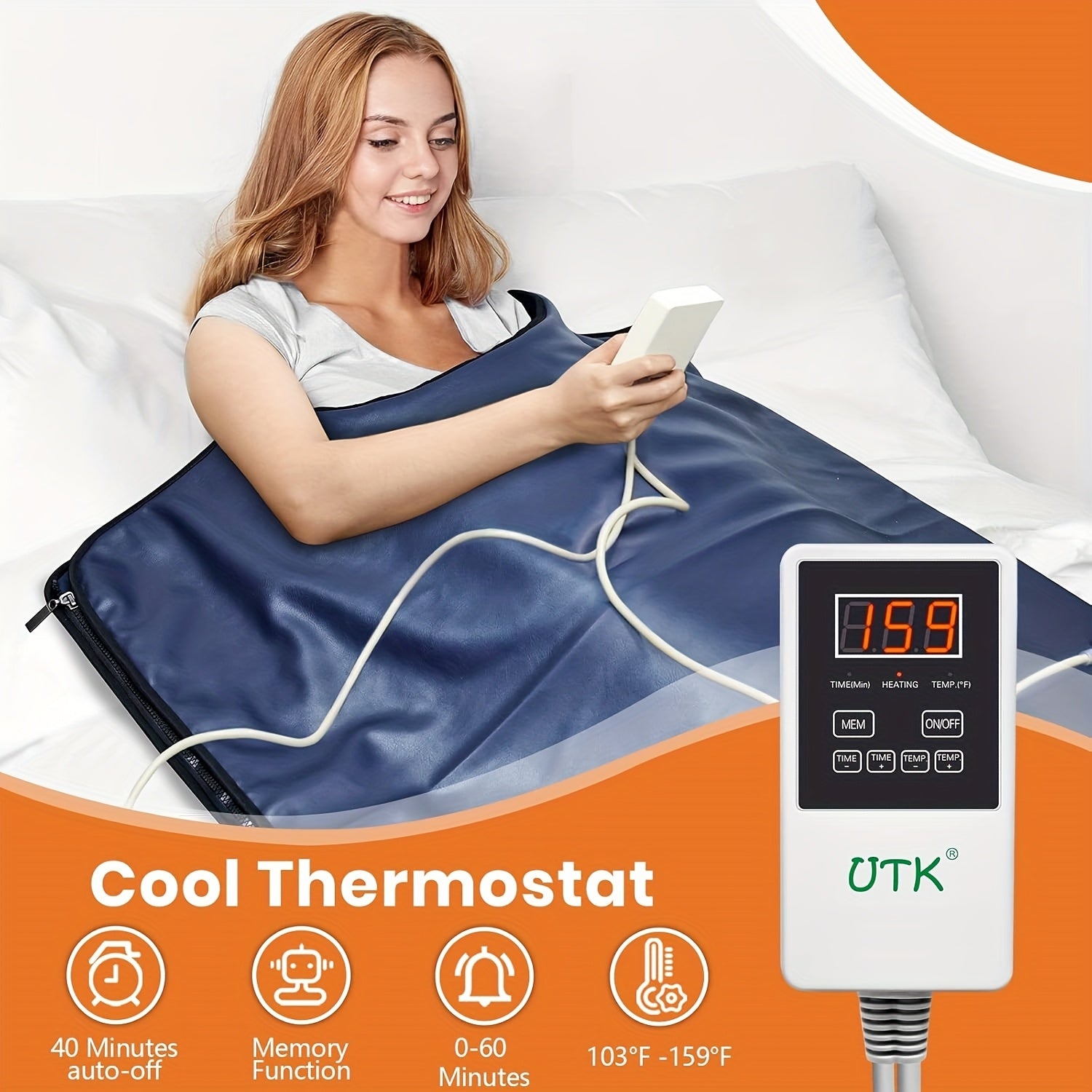 UTK Sauna Blanket - Detox, FIR, Photon, Sweat Fast, Home SPA