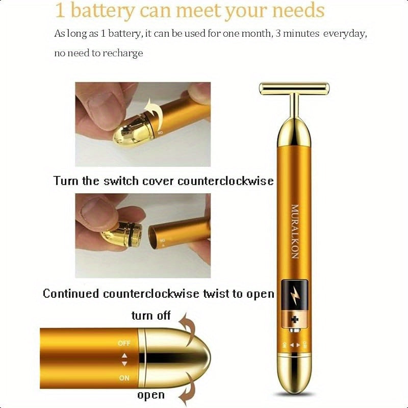 Murakon 24K Gold Plated T-Shape Facial Massage Tool