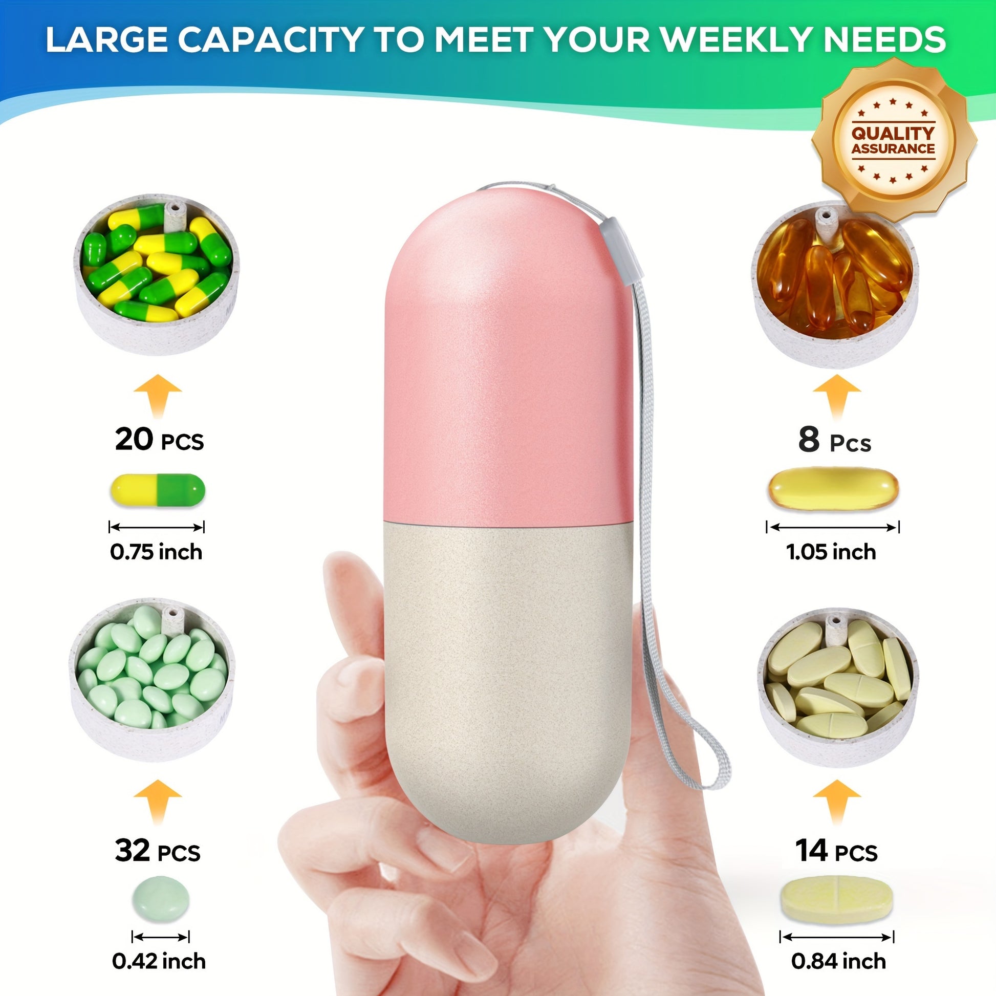 Large Weekly Pill Organizer – BPA-Free & Moisture-Proof