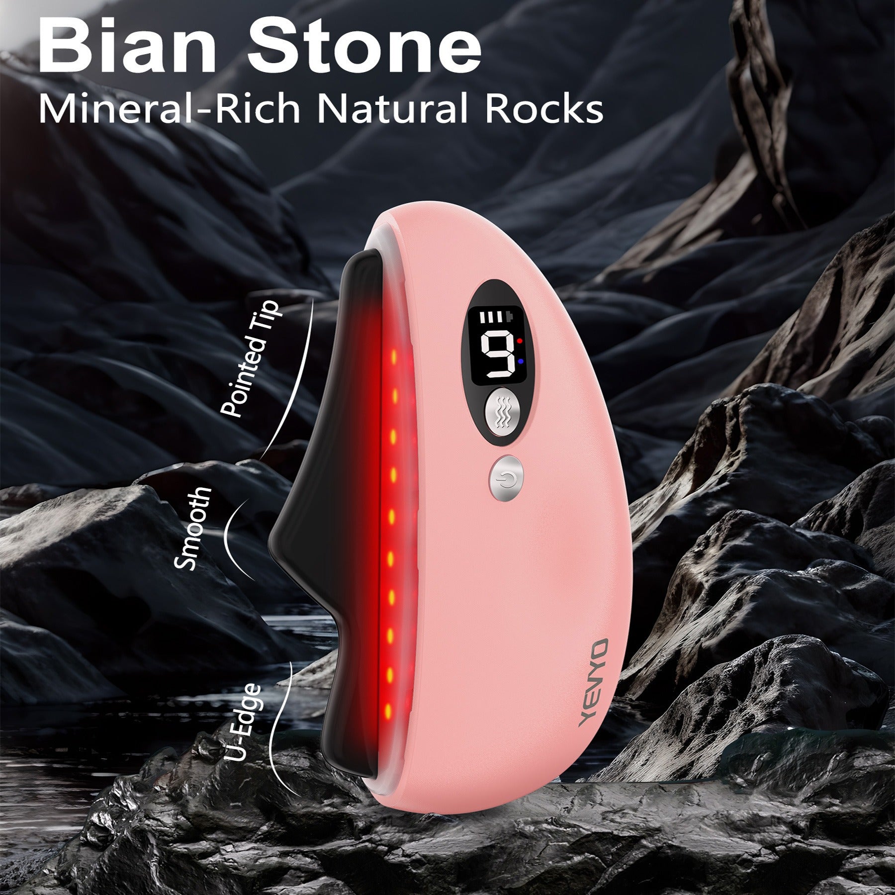 Black Obsidian Electric Gua Sha – Heated LED Massager