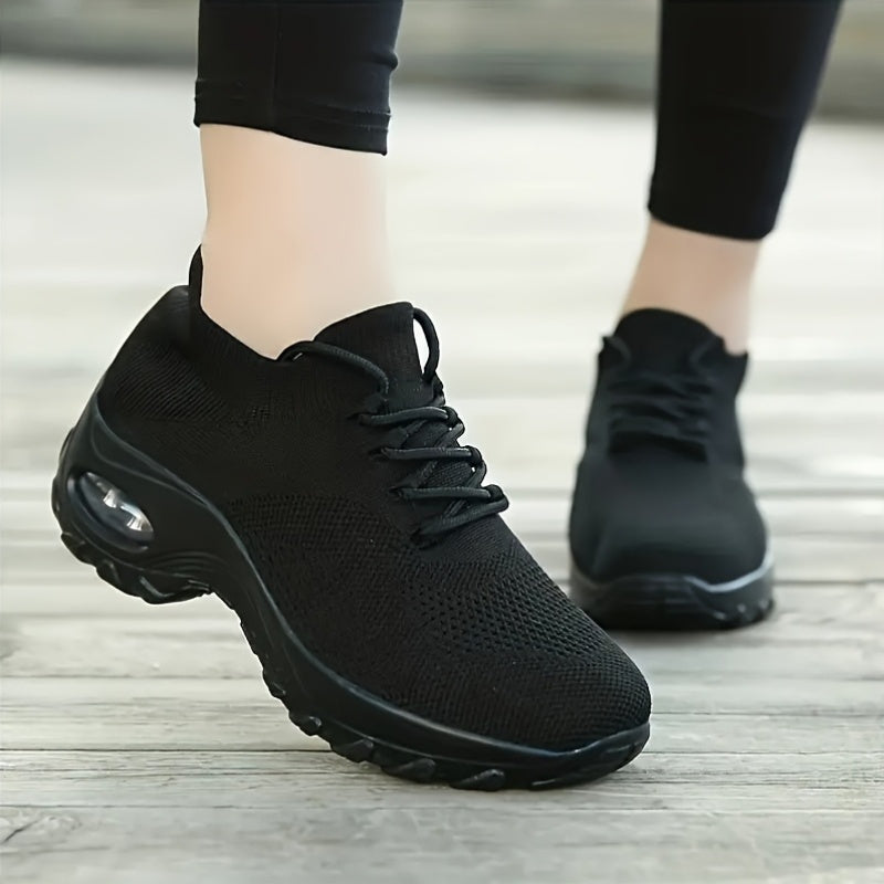 2025 Casual Flyknit Mesh Air Cushion Running Shoes, Lightweight & Anti-Slip