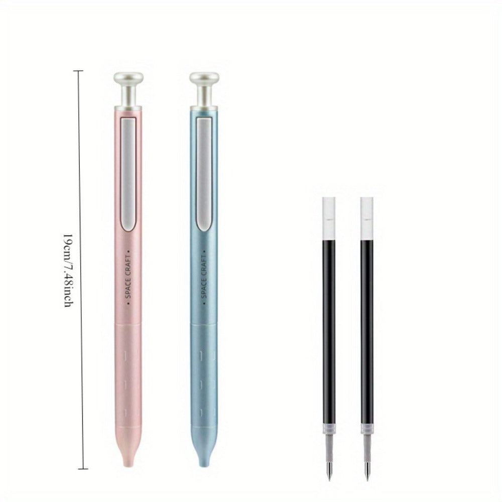 2-Pack Sonic Dry Pens - Metal Shell, Telescopic Design, Neutral Ink