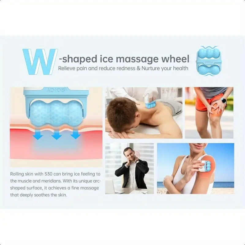 S30 Double Roller Facial Ice Compress - Mini Beauty Device, Leak-Proof Reusable Design, Reduces Puffiness & Tightens Pores, Gentle Massage Tool - Daily