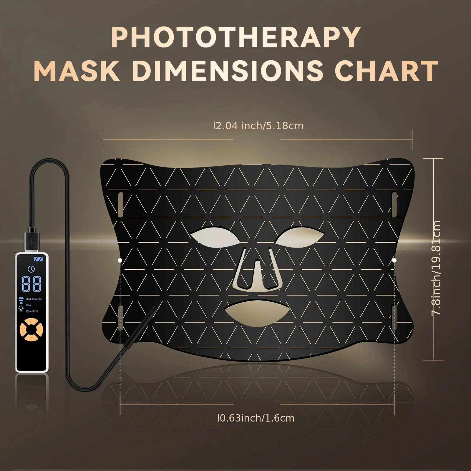 LED Facial And Neck Mask With Red Light Therapy For Home Use